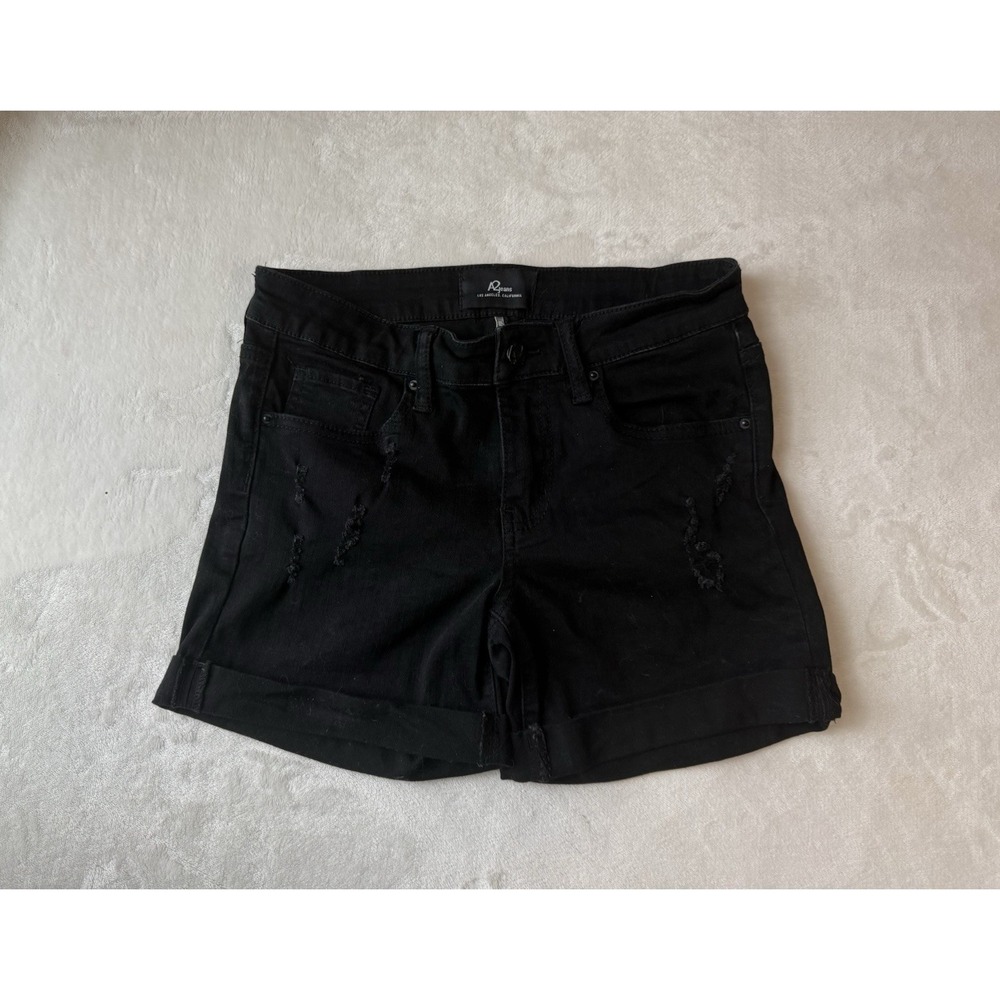A2 By S.A Jeans Los Angeles California Distressed Ripped Jean Shorts‎ Black